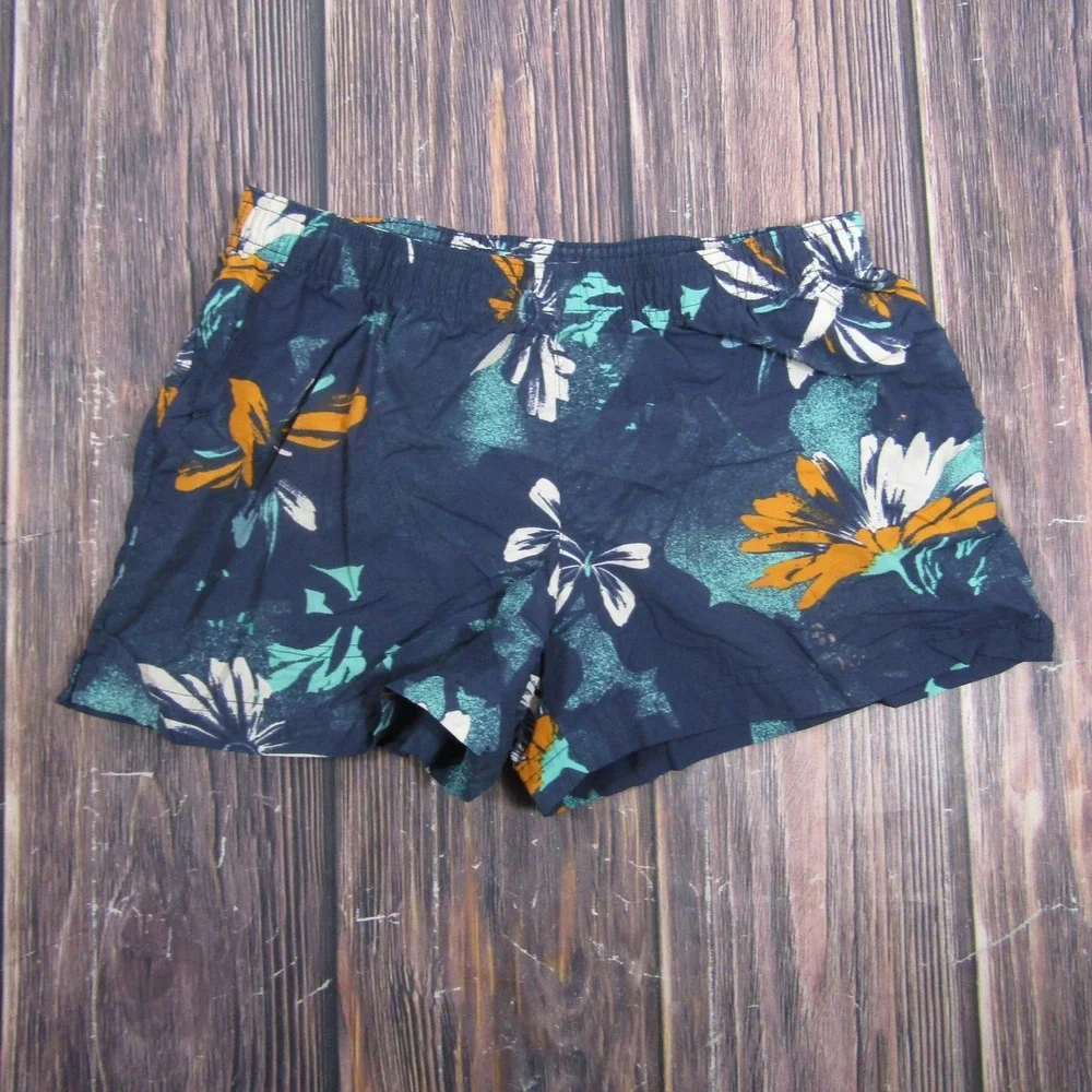 Columbia‎ Swim Shorts Mens Small Blue Floral Elastic Waist Mesh Lined Nylon